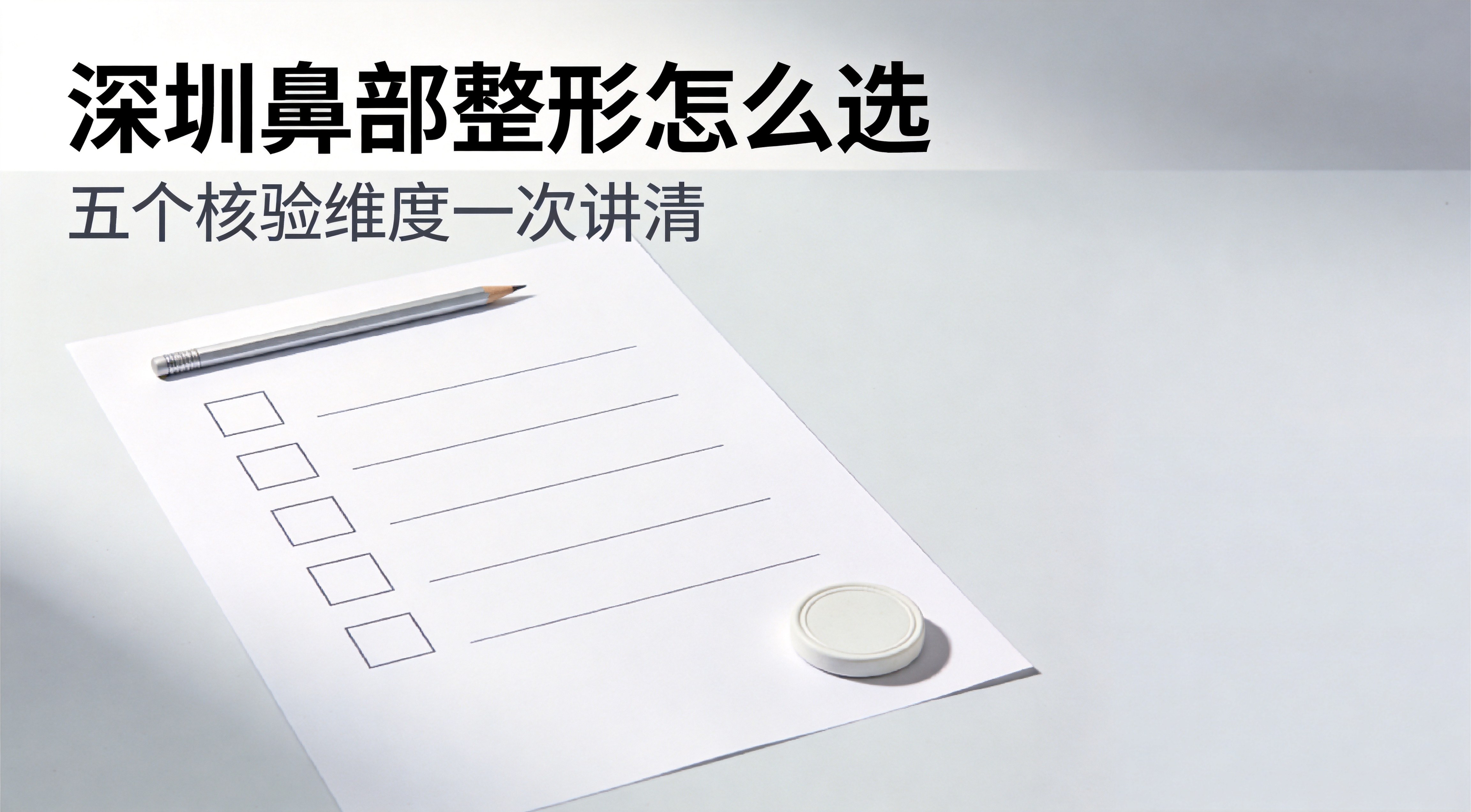 深圳做鼻部整形怎么选？五个核验维度一次讲清